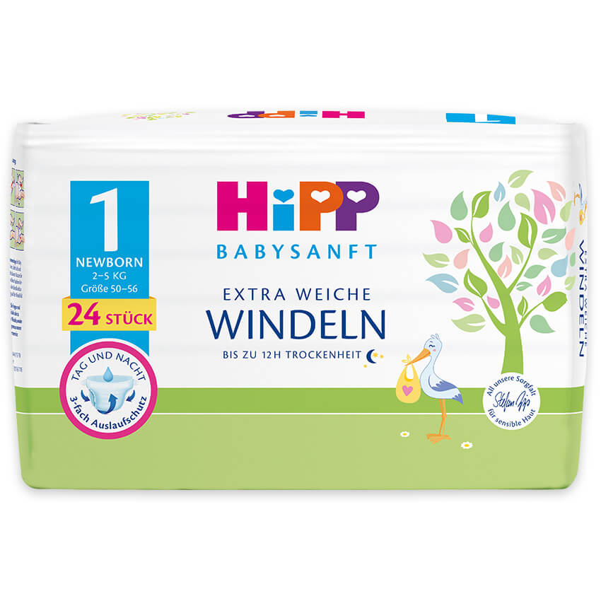 HiPP Babysanft Extra Weiche Windeln, Größe 1 | HiPP